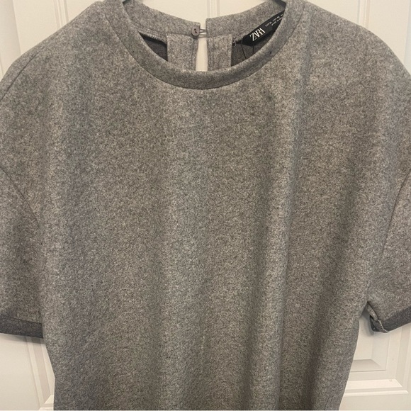 ZARA HEATHER GRAY SHORT SLEEVE TOP! Amazing quality!!! Size XL - Picture 1 of 7